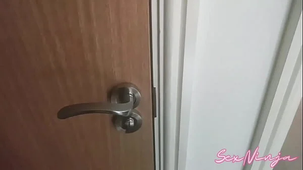 Cheating Wife getting banged in the bathroom while husband arrives back from work
