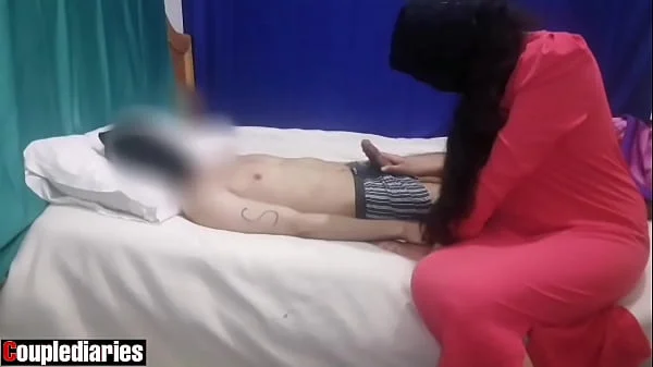 Arab stepmom wants to wake her stepson but she liked his penis