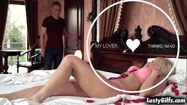 Hot blonde  granny Franny enjoys every moment with her lover Toby. takes his big hard cock deep down her tight pussy and rides it until orgasm.